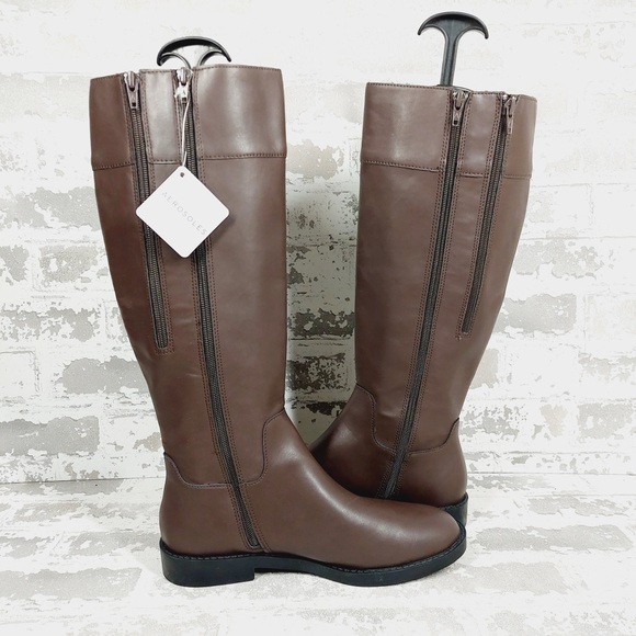 NEW Aerosoles Taba Brown Leather Riding Knee High Boots D766 - Picture 2 of 11